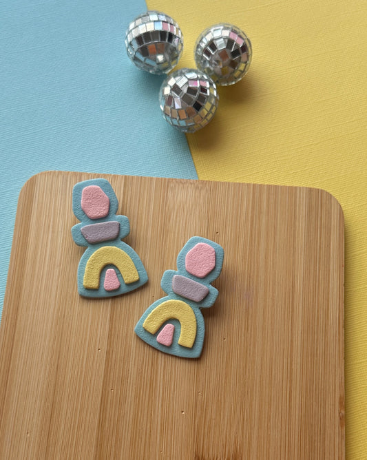 Statement Stud in Pastel | Polymer Clay Earrings