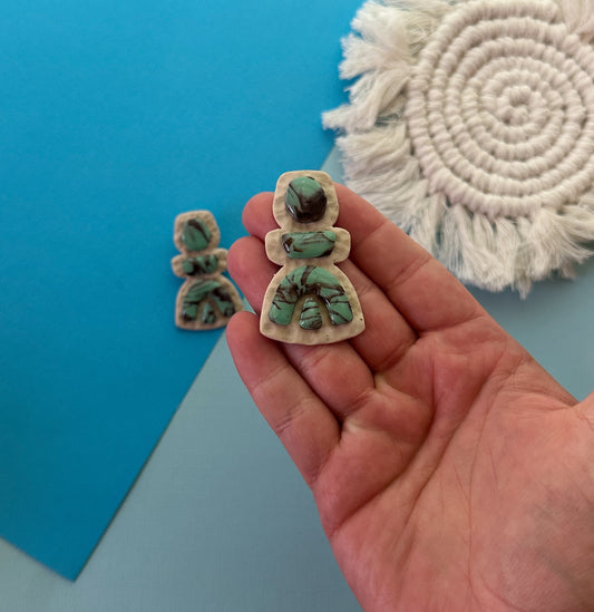 Statement Stud in Turquiose | Polymer Clay Earrings