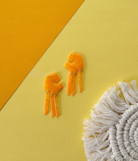 Orange Creamsicle Dangles | Polymer Clay Earrings