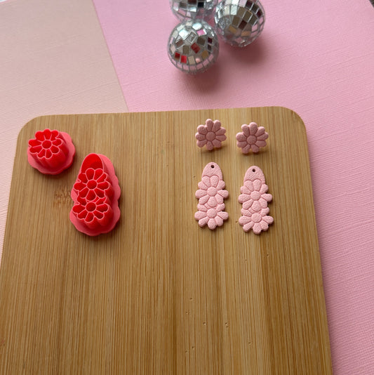 Triple Flower Earring Jacket Clay Cutter Set