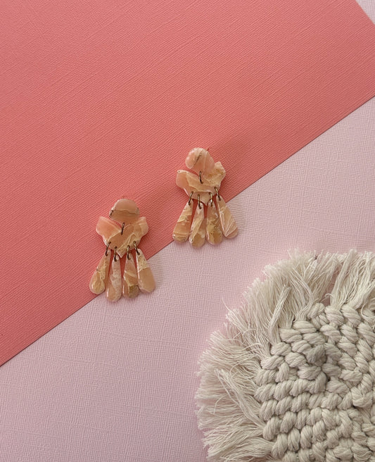 Zoey in Faux Rose Quartz | Polymer Clay Earrings