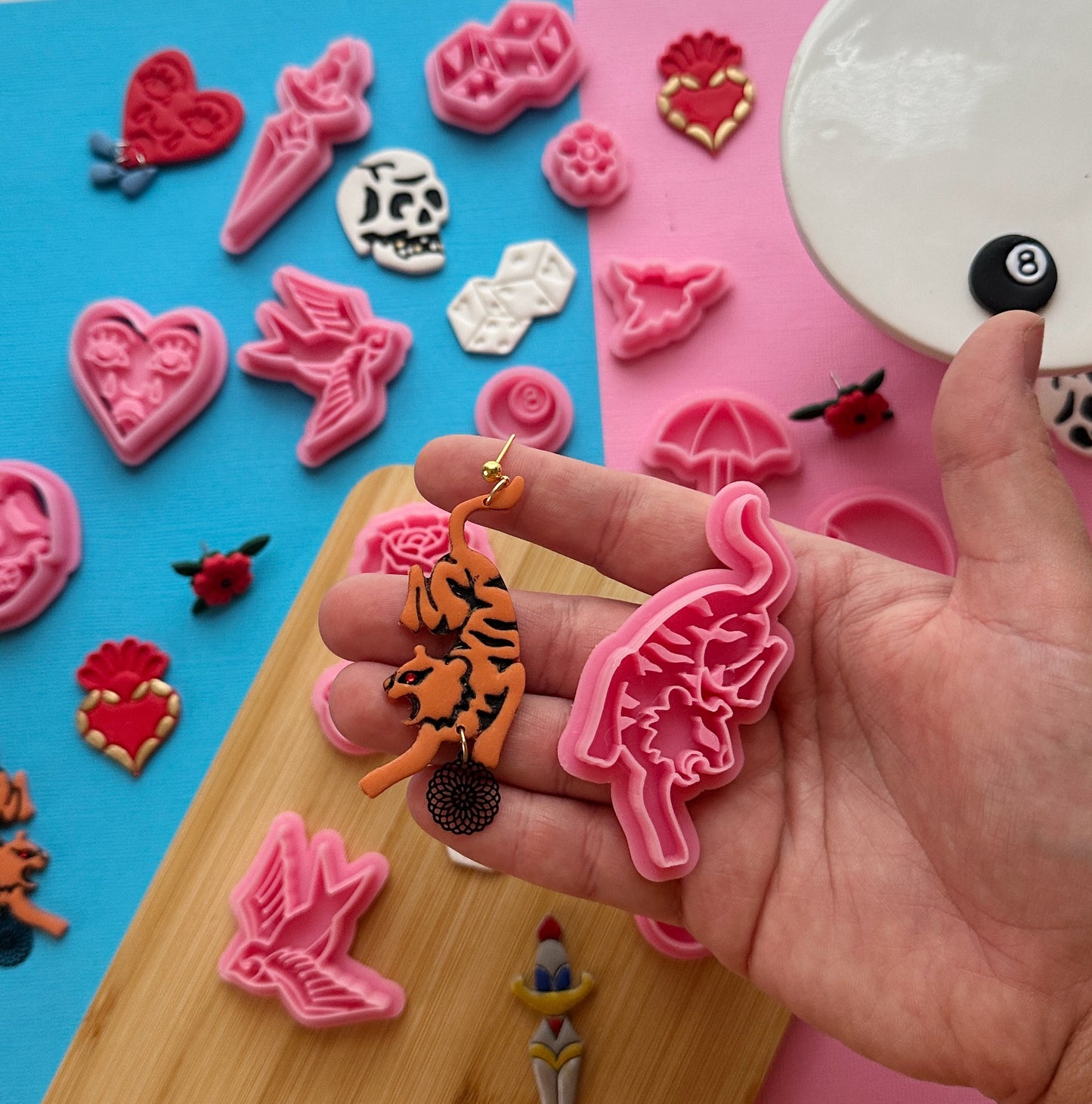 Traditional Tattoo Tiger Clay Cutter