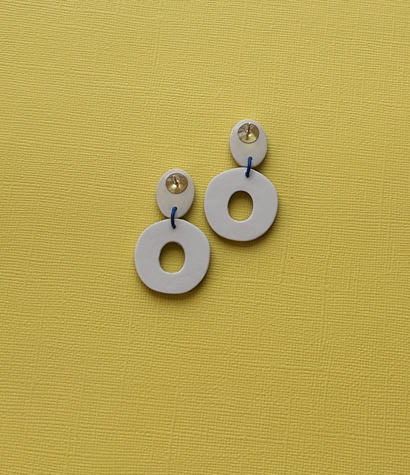 Organic Donut in Fine China | Polymer Clay Earrings