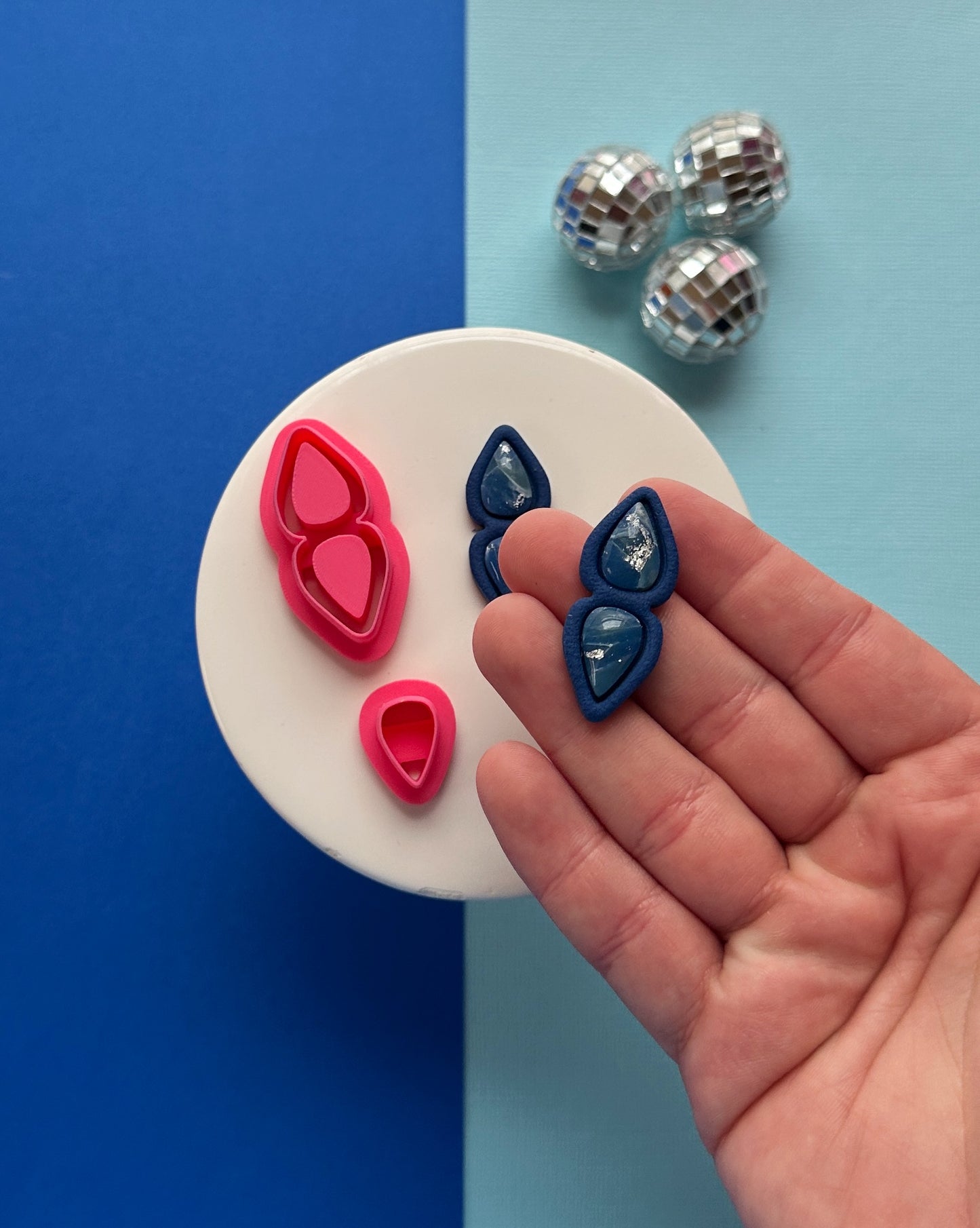 Bezel Double Teardrop Clay Cutter Set