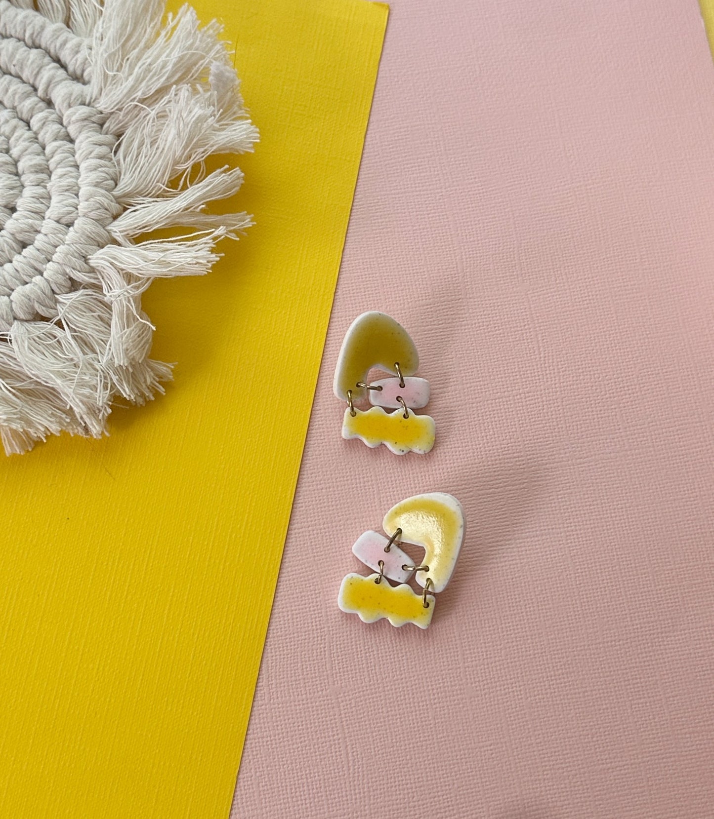 Alex in Faux Ceramic | Polymer Clay Earrings