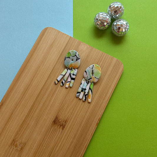 Watercolor Dangle | Polymer Clay Earrings