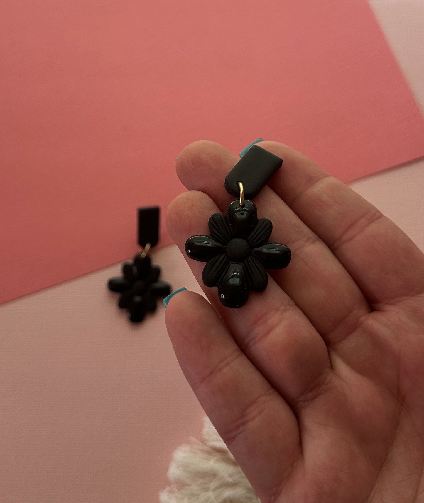 Blossom in Black | Polymer Clay Earrings