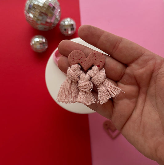 Large Macrame Heart Clay Cutter