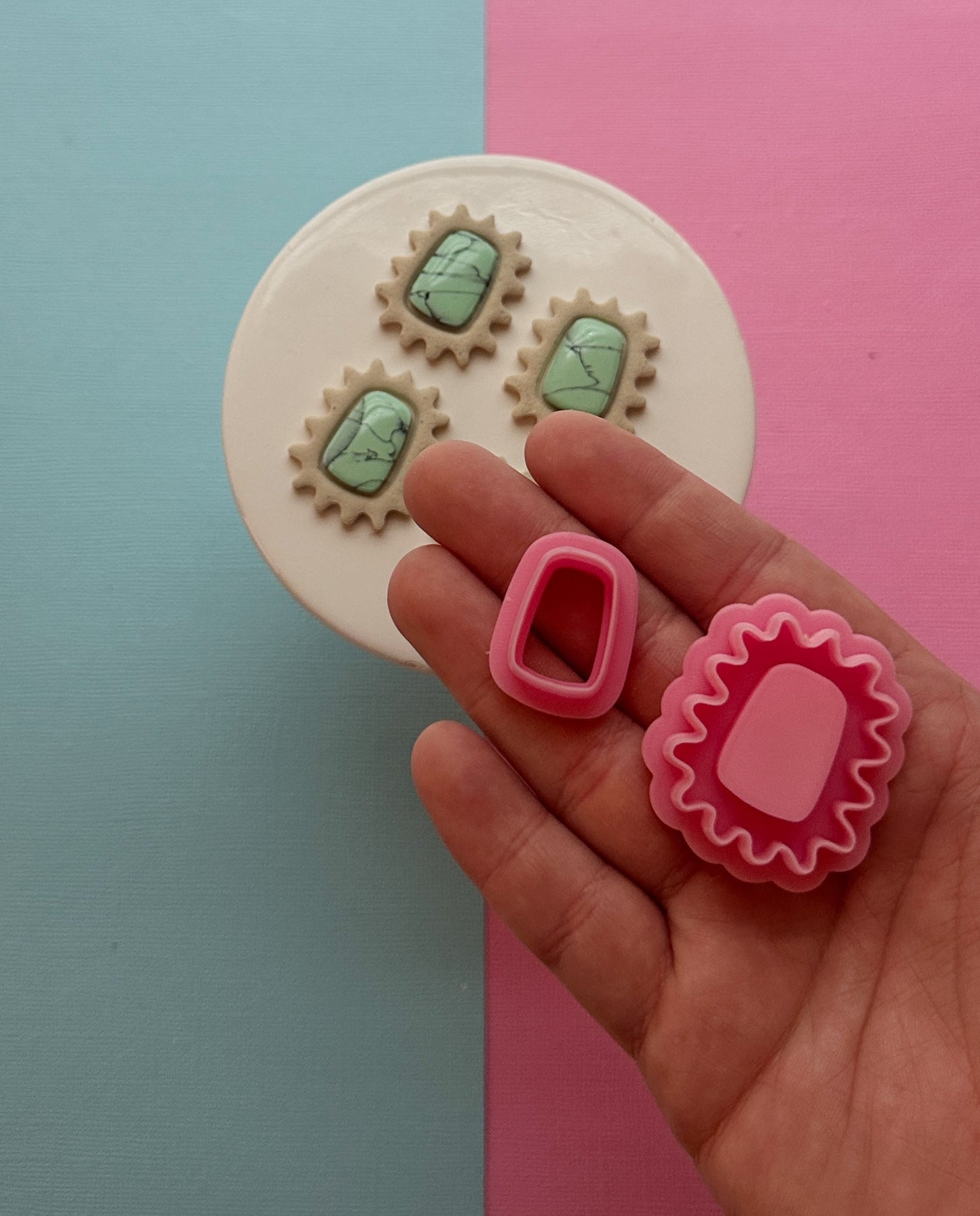 Squiggle Bezel Stud Clay Cutter Set