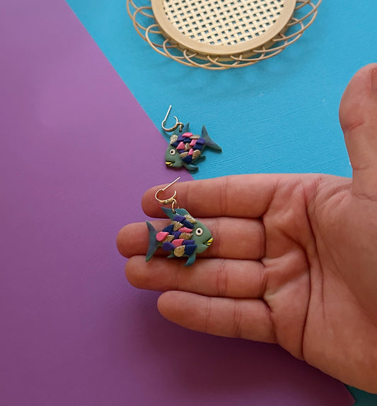 Rainbow Fish | Polymer Clay Earrings
