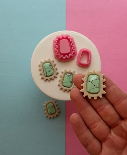 Squiggle Bezel Stud Clay Cutter Set