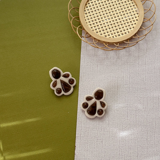 Statement Stud in Coffee | Polymer Clay Earrings