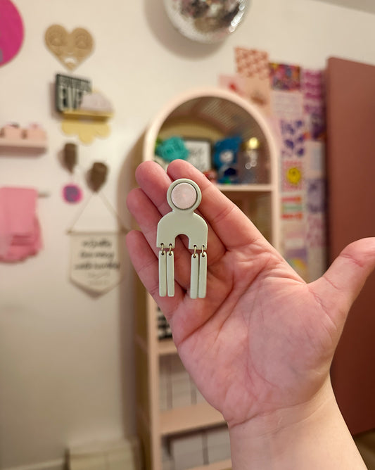 Betty Bezel in Mint | Polymer Clay Earrings