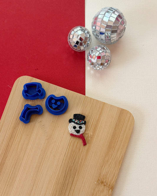 Vintage Popcorn Snowman Clay Cutter Set