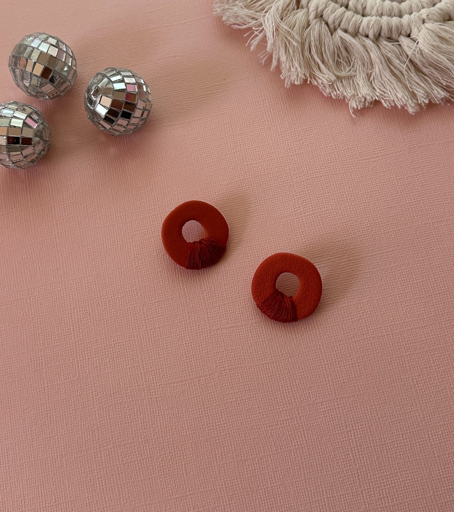 Donut in Terracotta | Polymer Clay Earrings