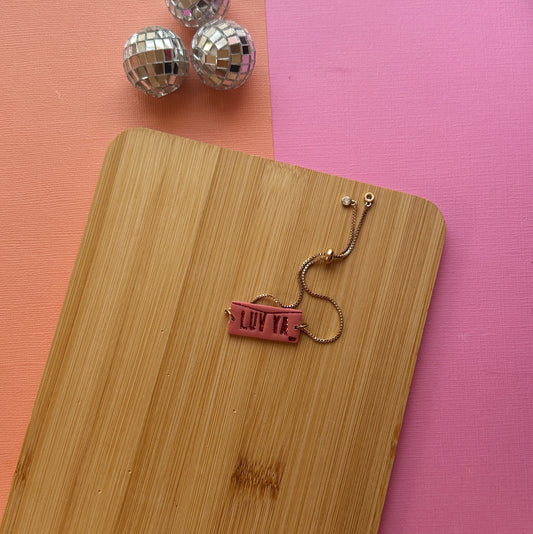 LUV YA Adjustable Bracelet | Polymer Clay Bracelet