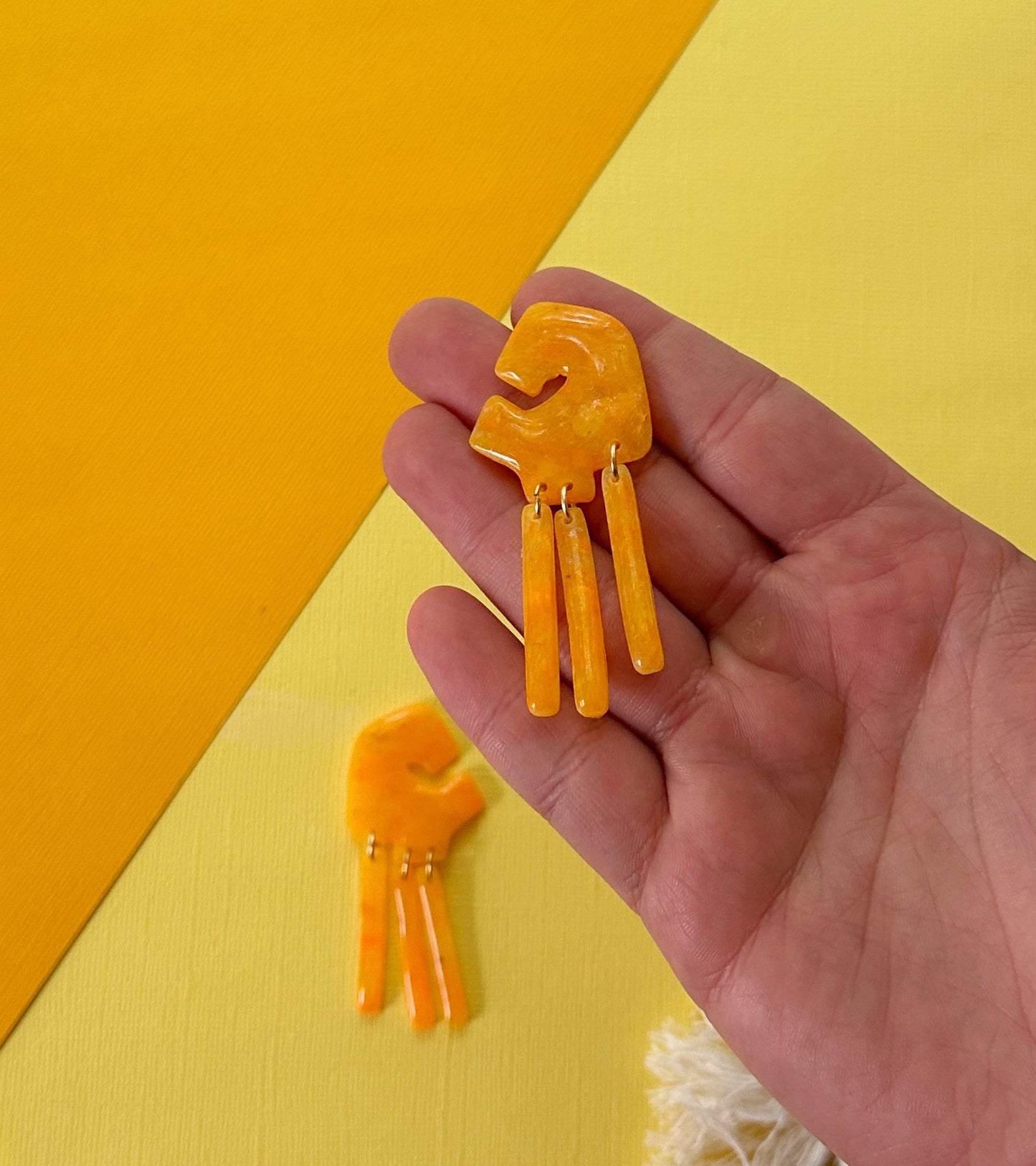 Orange Creamsicle Dangles | Polymer Clay Earrings