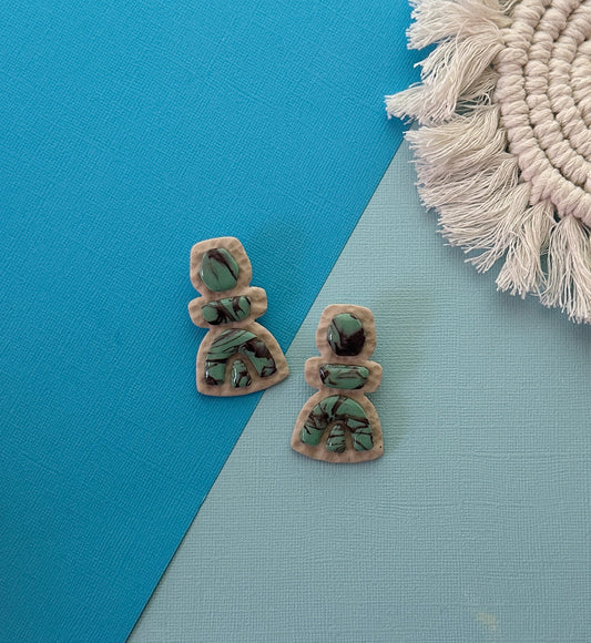 Statement Stud in Turquiose | Polymer Clay Earrings