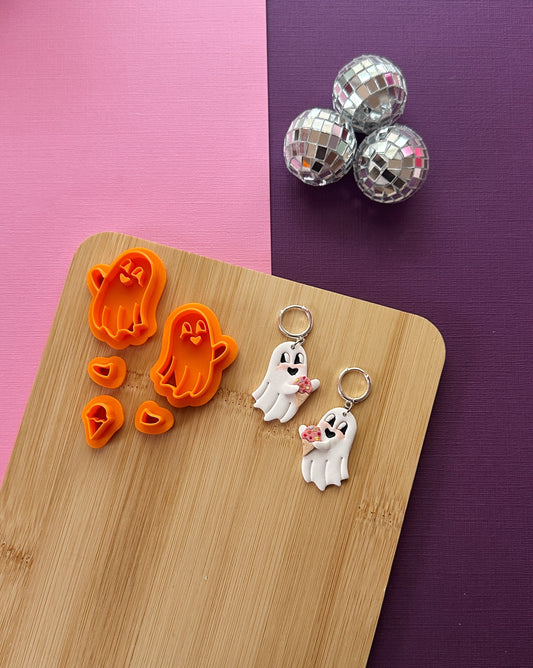 Ghost Ice Cream Mirrored Clay Cutter Set