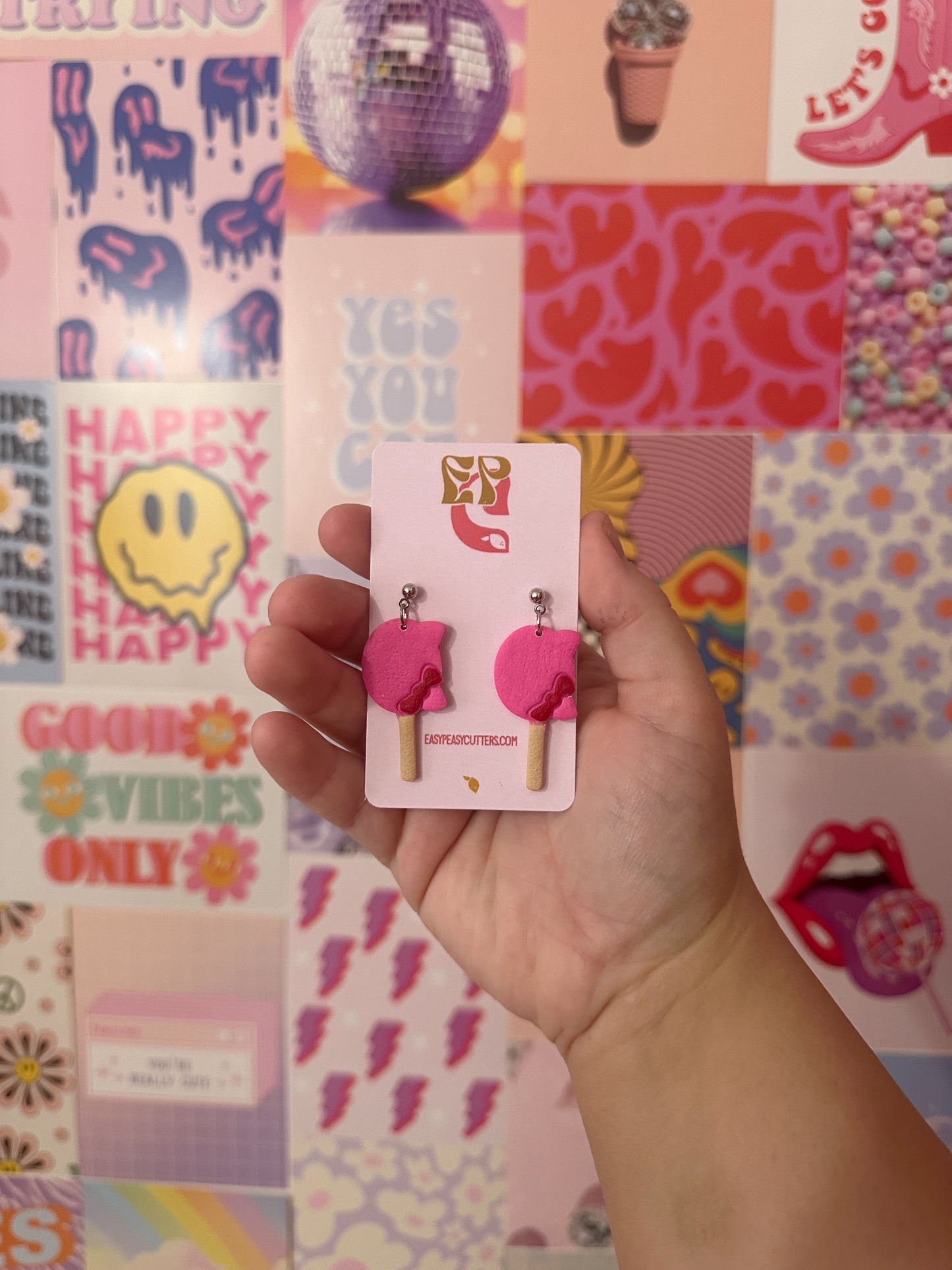Cat Wonky Popsicle | Polymer Clay Earrings