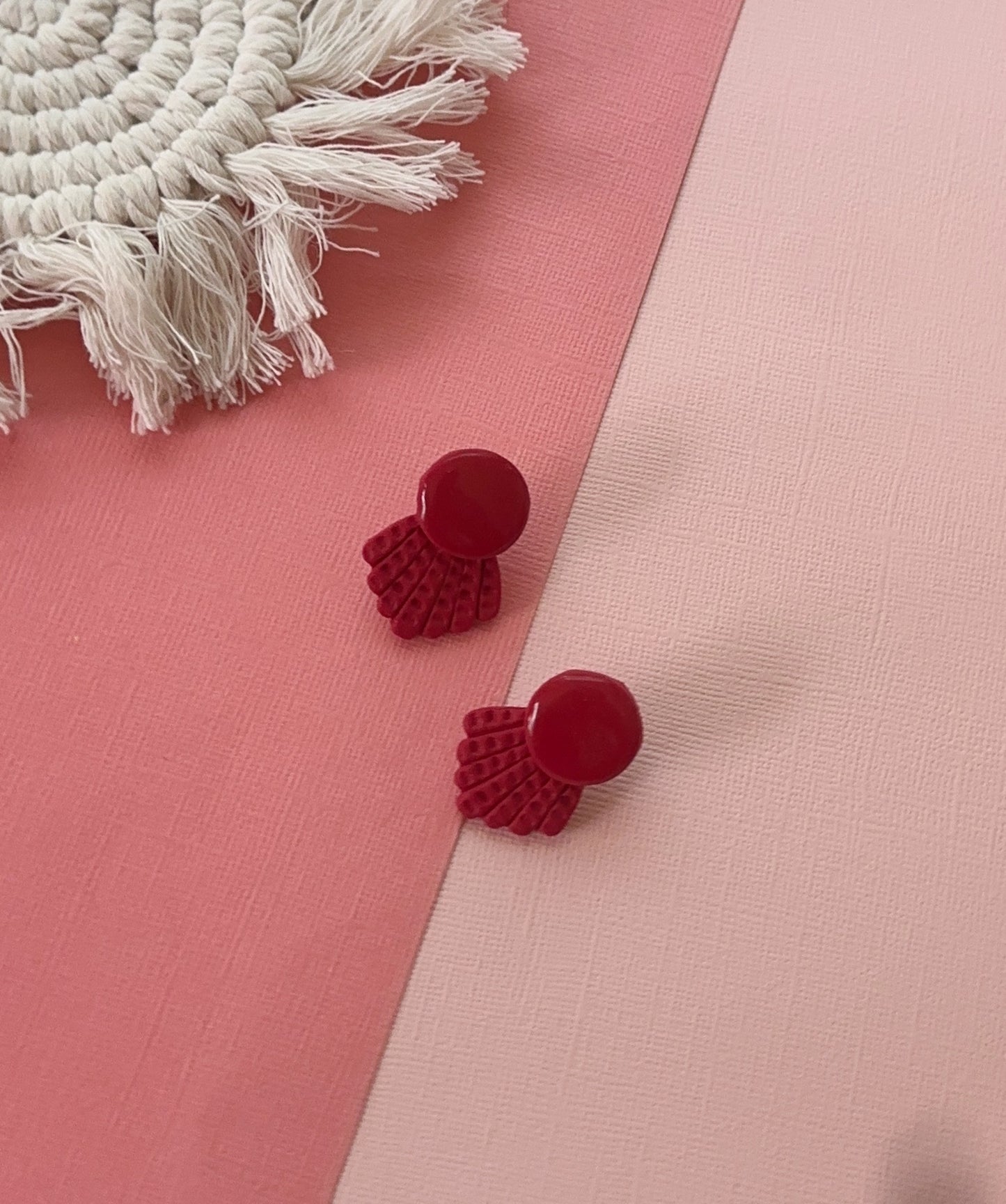 Karen Stud in Red | Polymer Clay Earrings