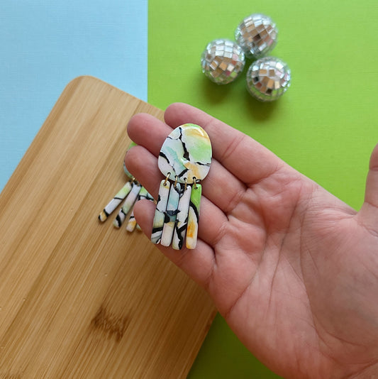 Watercolor Dangle | Polymer Clay Earrings