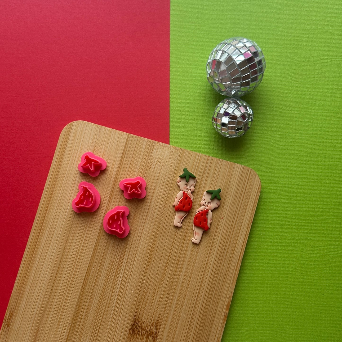 Giggling Kewpie Strawberry Outfit Clay Cutter Set