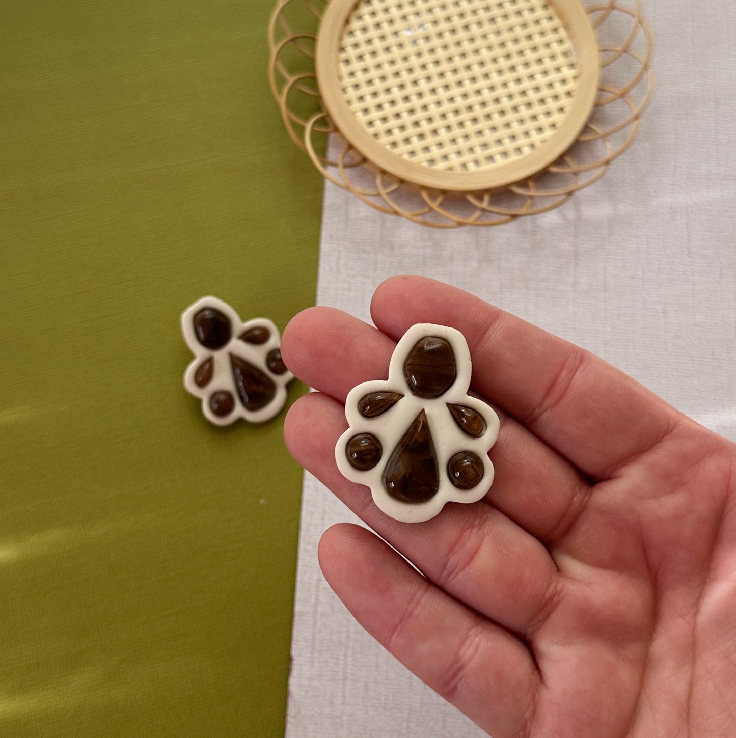 Statement Stud in Coffee | Polymer Clay Earrings