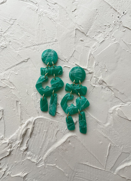 Wren in Teal | Polymer Clay Earrings