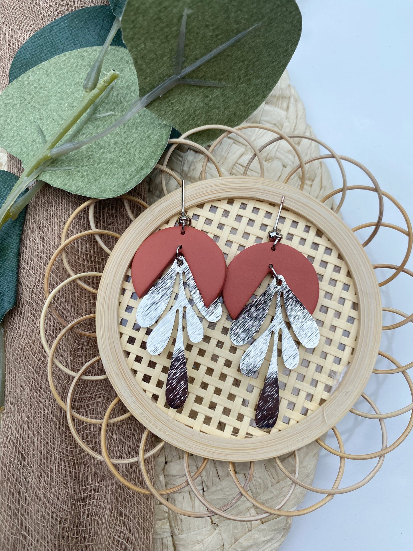 Mary in Terracotta | Polymer Clay Earrings