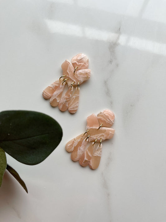 Zoey in Faux Rose Quartz | Polymer Clay Earrings