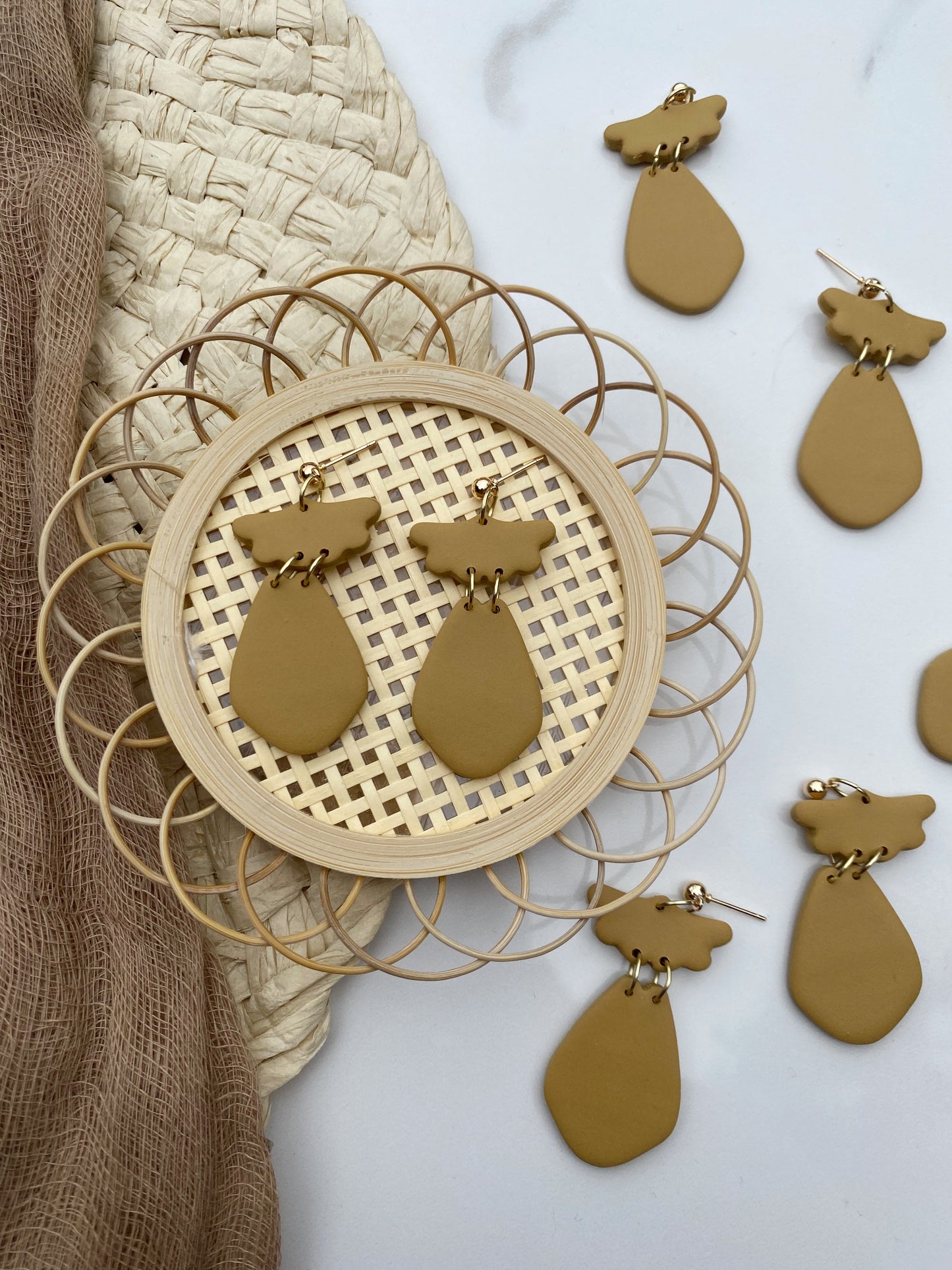 Mae in Mustard | Polymer Clay Earrings