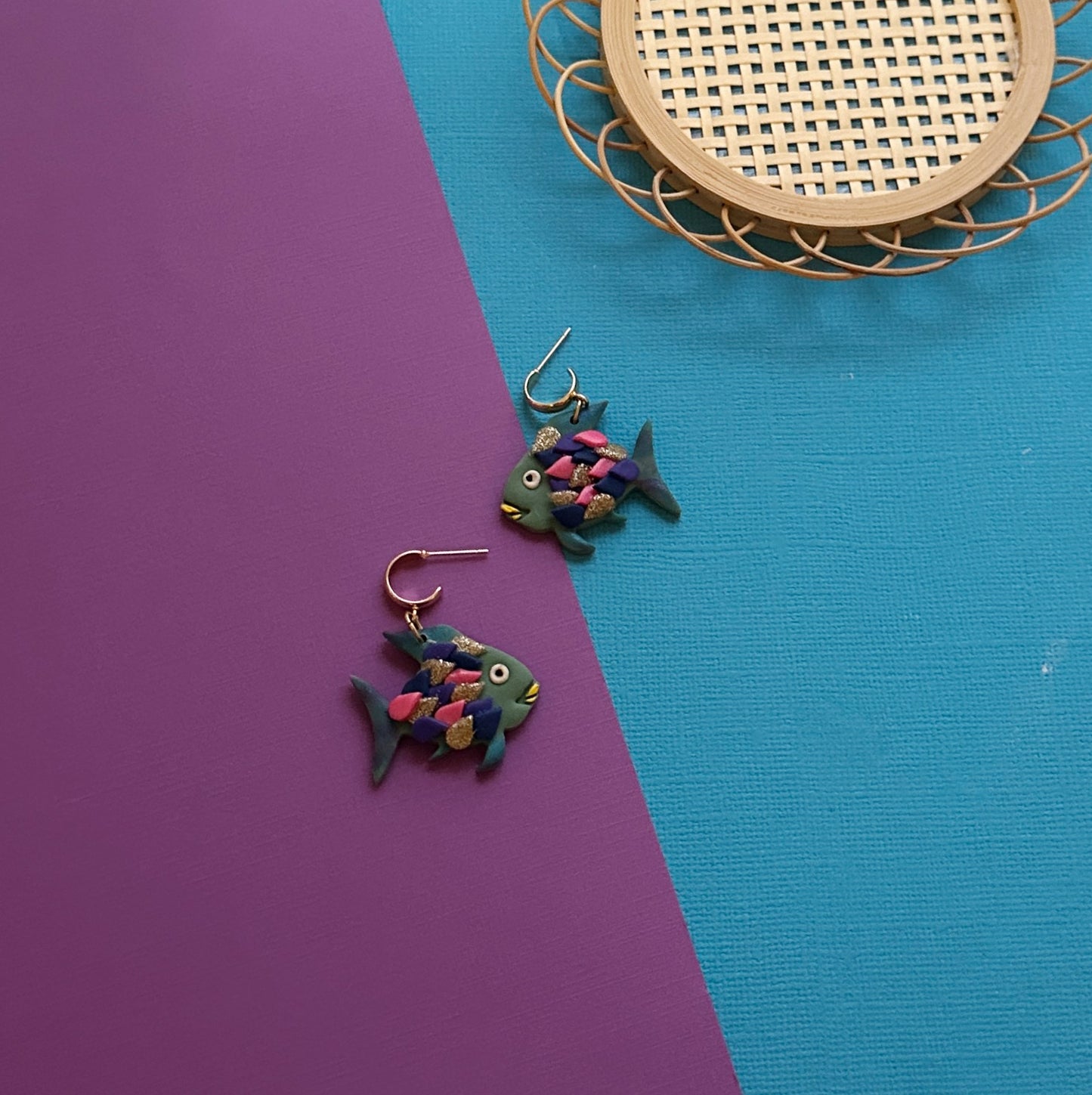 Rainbow Fish | Polymer Clay Earrings