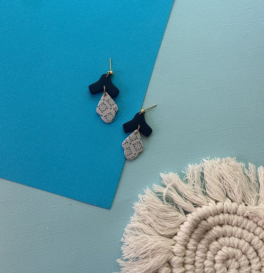 Summer Drop in Navy | Polymer Clay Earrings