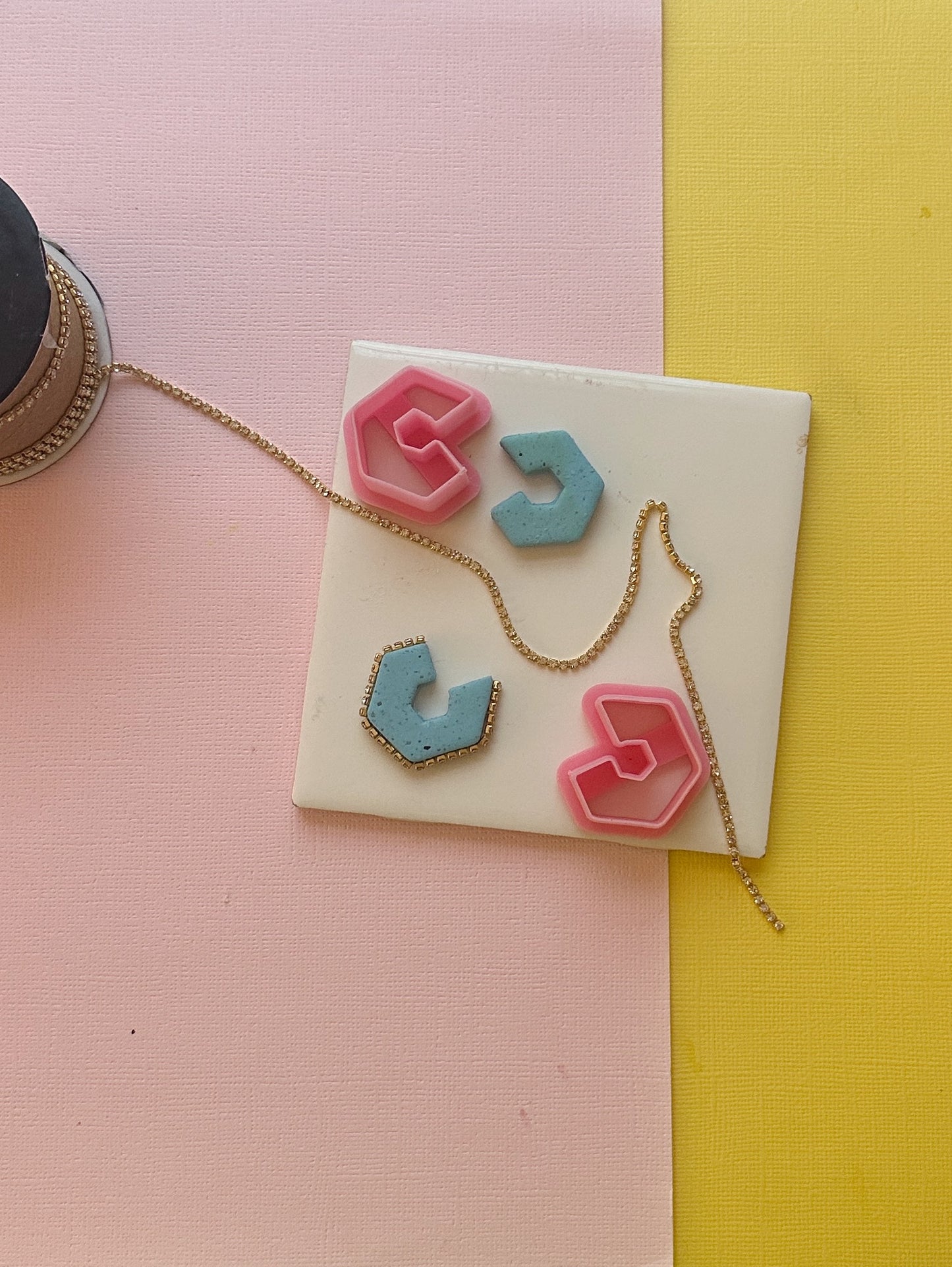 Chunky Hexagon Hoop Clay Cutter Set