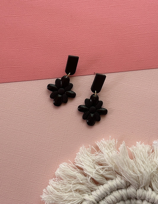 Blossom in Black | Polymer Clay Earrings