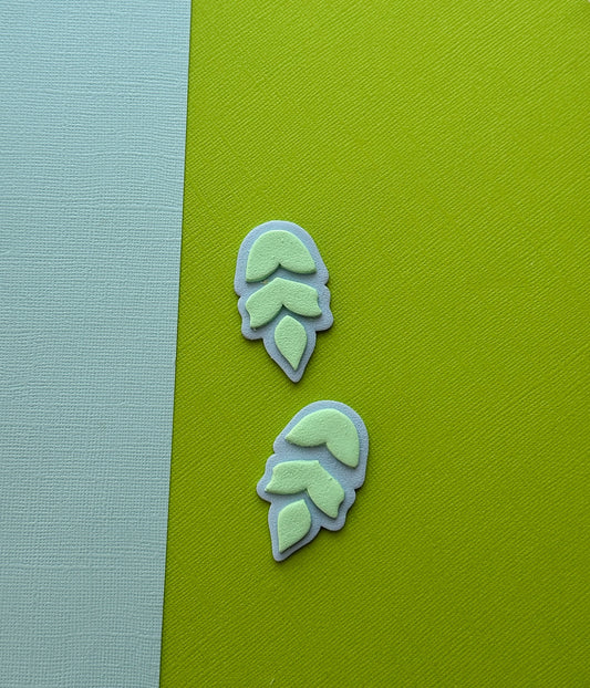 Foliage Statement Stud in Mint/ Baby Blue | Polymer Clay Earrings