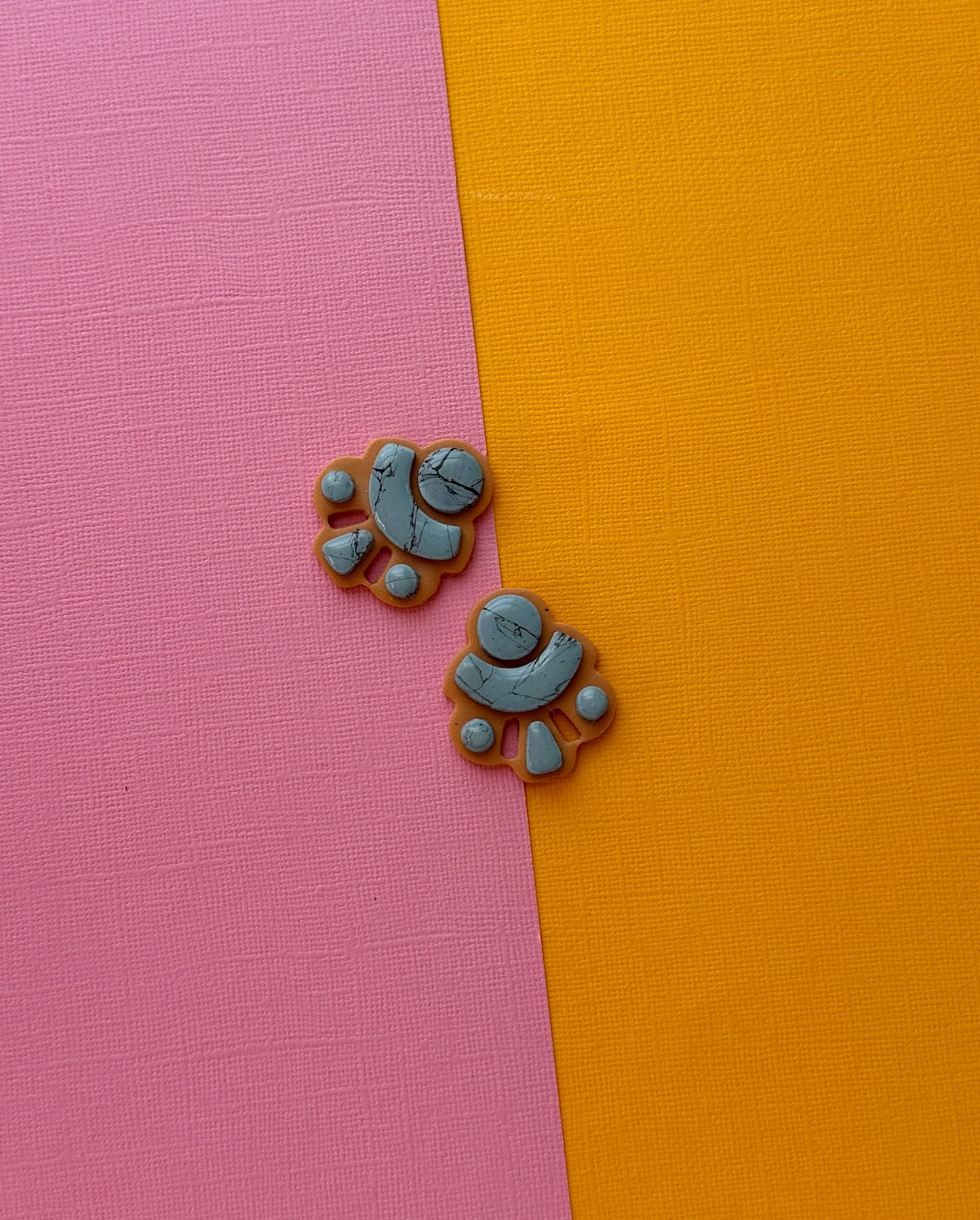 Faux Turquoise Statement Stud | Polymer Clay Earrings