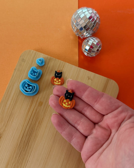 Cat Pumpkin Clay Cutter Set