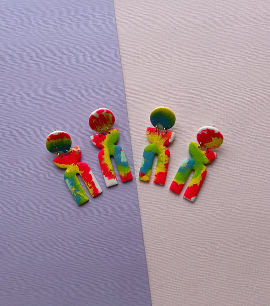 Tie Dye | Polymer Clay Earrings