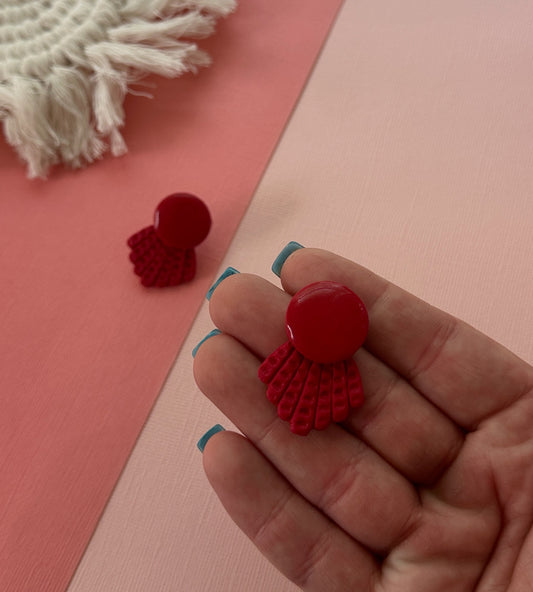 Karen Stud in Red | Polymer Clay Earrings