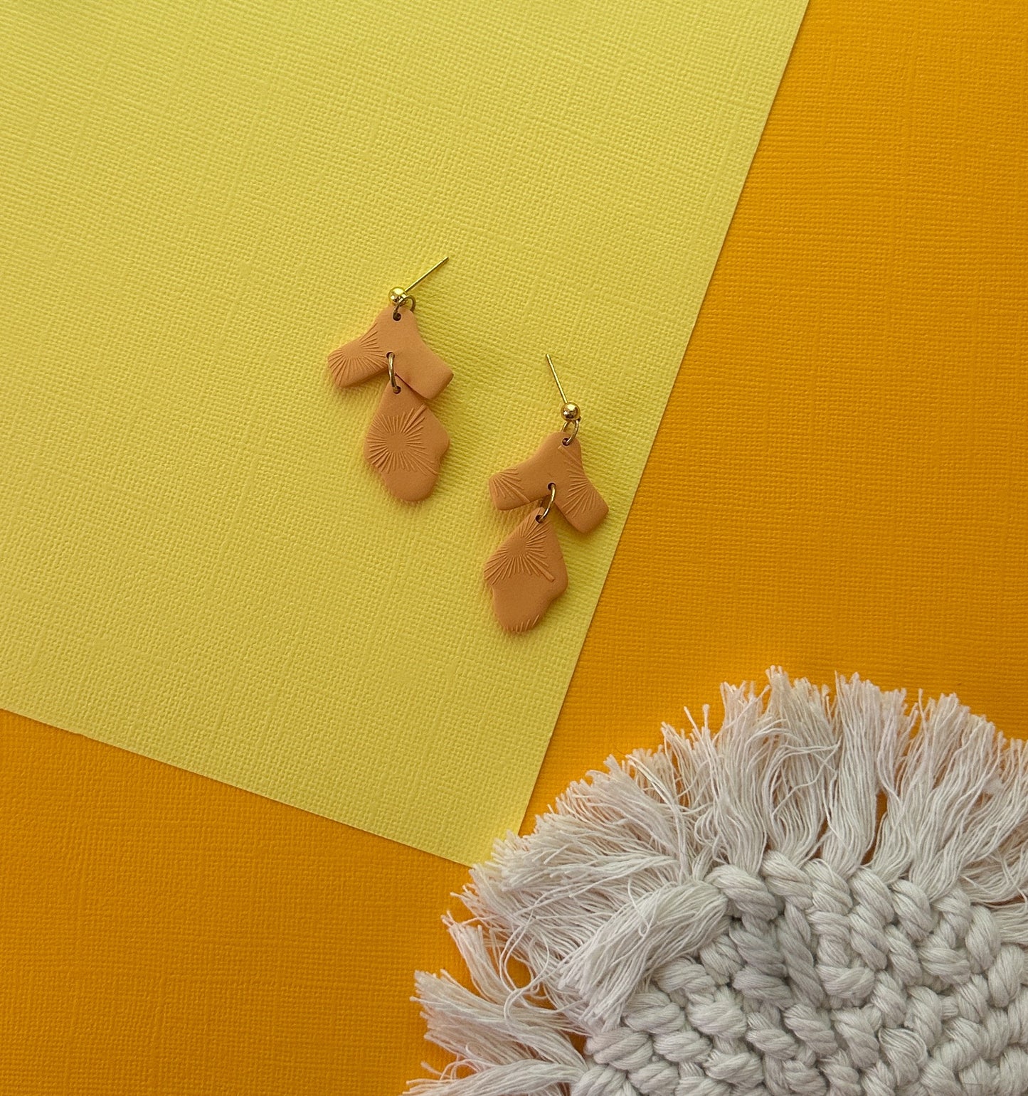 Summer Drop in Orange | Polymer Clay Earrings