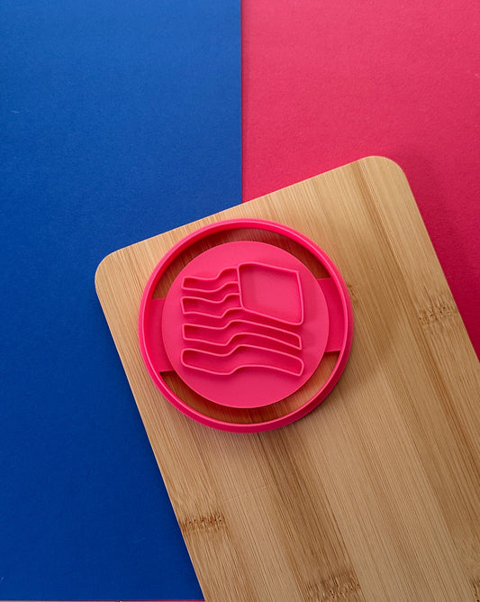 Flag Cookie Coaster Clay Cutter