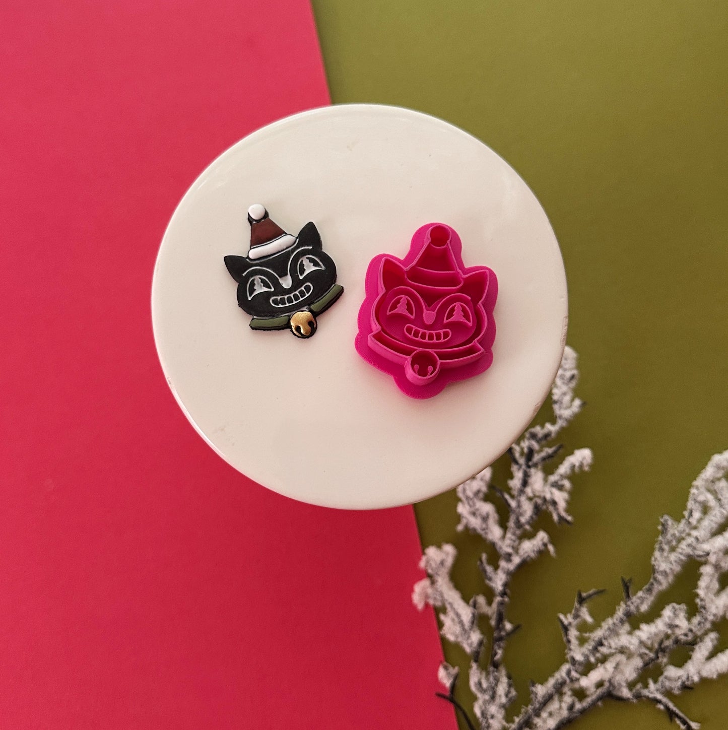 Spooky Christmas Cat Clay Cutter