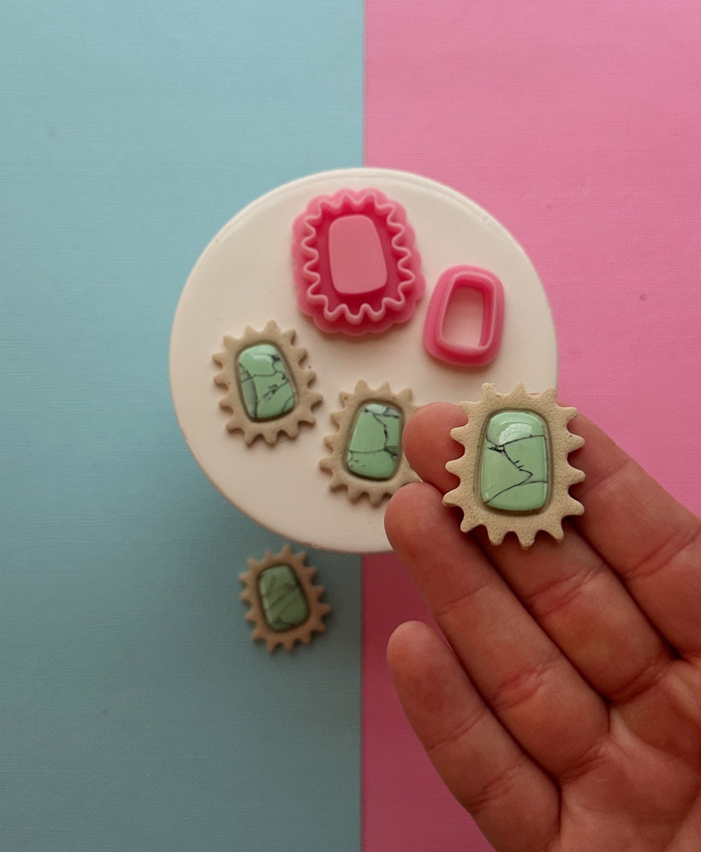 Squiggly Layered Stud Clay Cutter Set