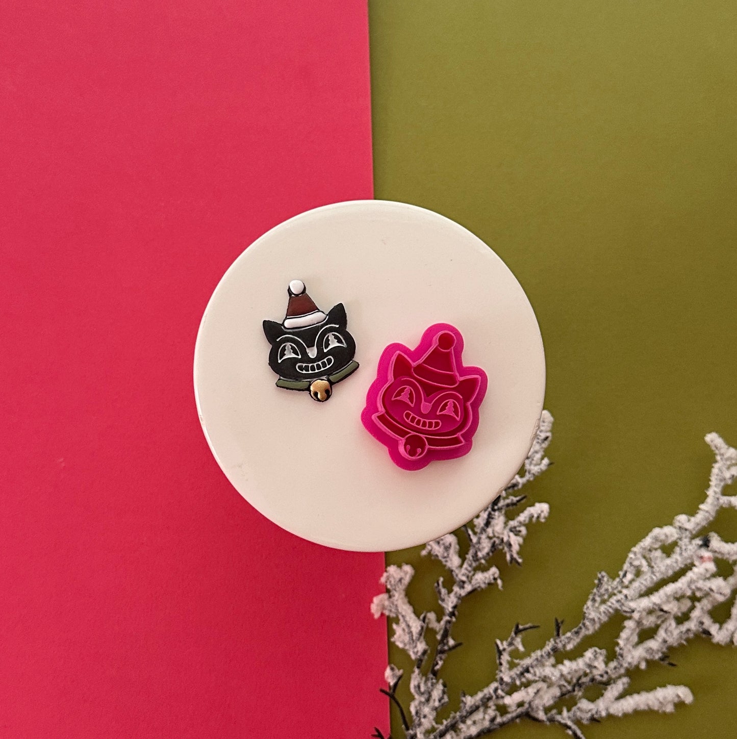 Spooky Christmas Cat Clay Cutter