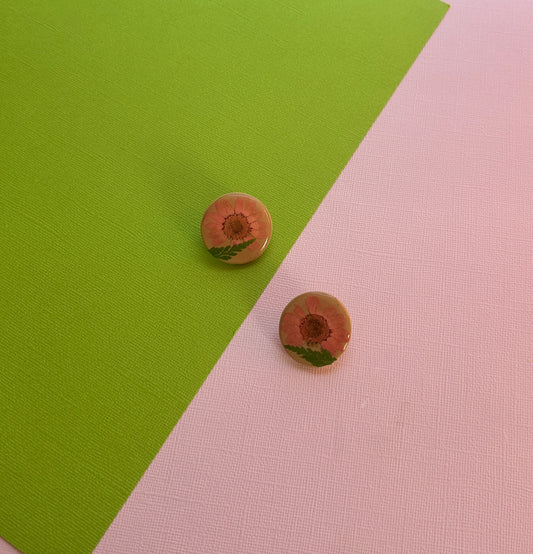 Pressed Flower Studs | Polymer Clay Earrings