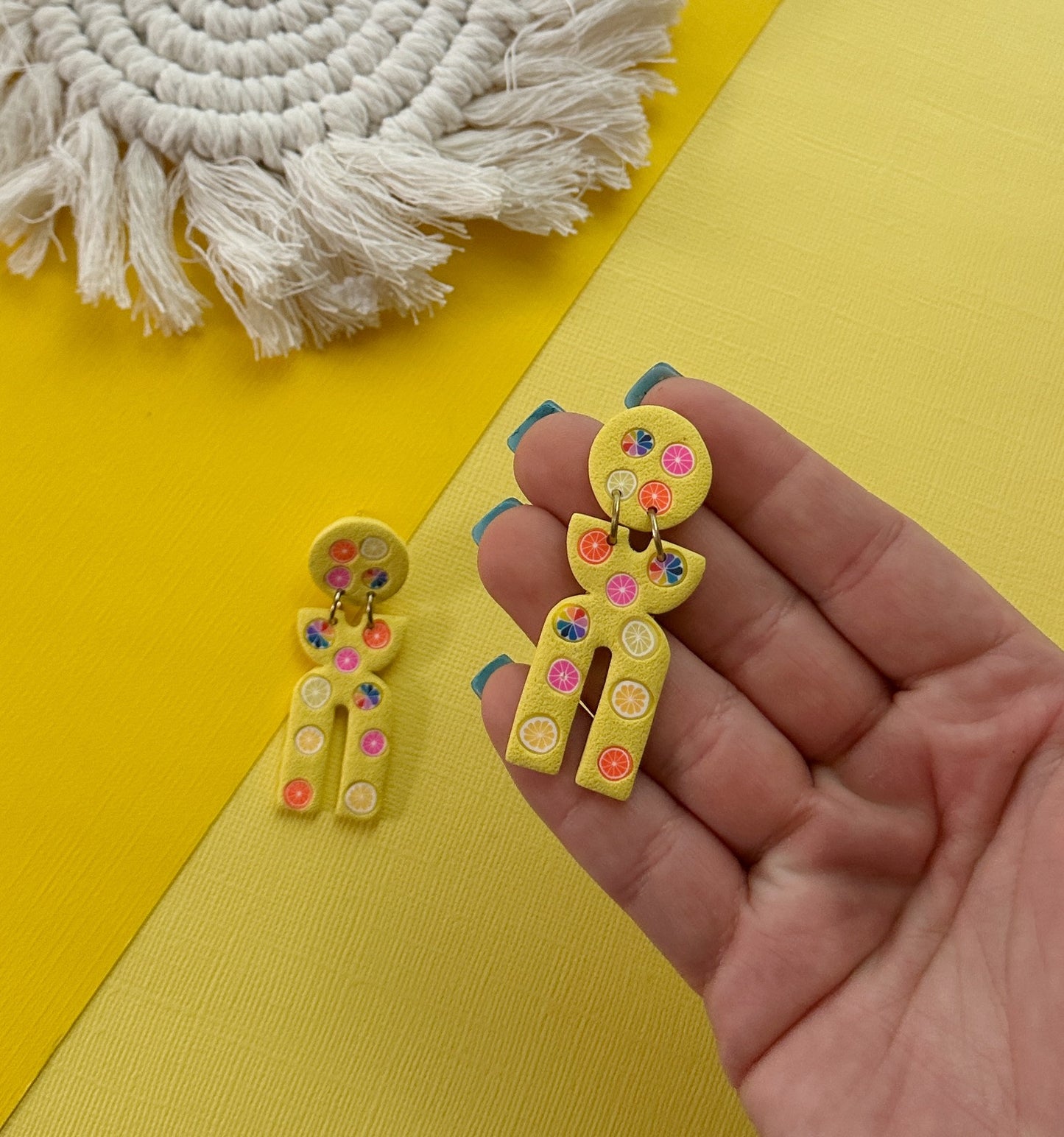 Fruity in Yellow | Polymer Clay Earrings