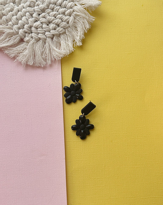 Blossom in Black | Polymer Clay Earrings