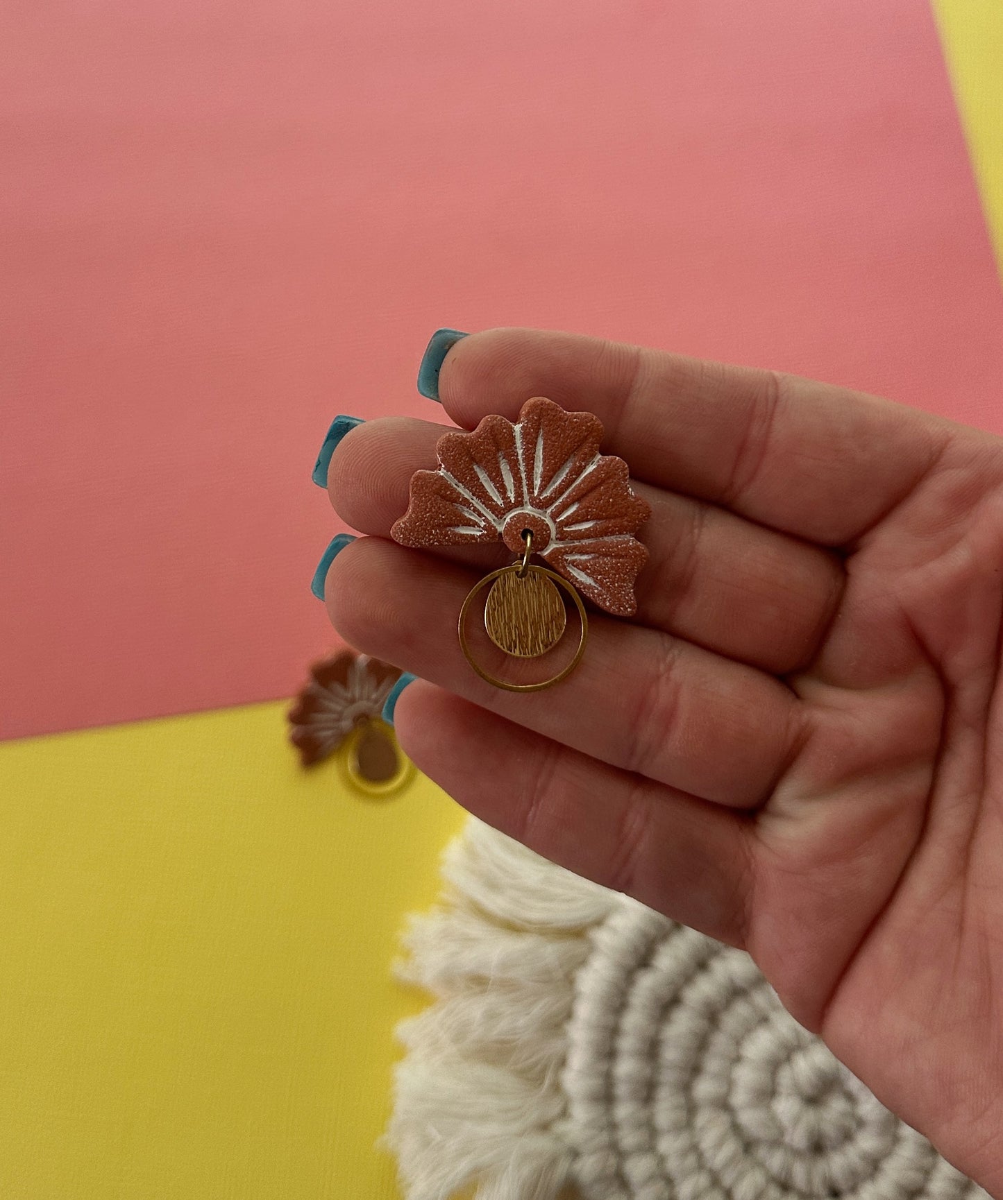 Floral in Aged Terracotta | Polymer Clay Earrings